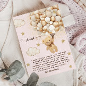 Teddybeer ballonnen roze goud Tan Bedankkaart