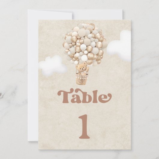 Teddybeer ballonnen Tafelnummer (Voorkant)