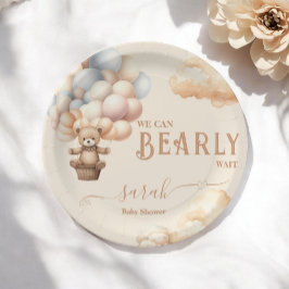 Teddybeer ballonnen wachten bijna genderneutraal papieren bordje