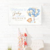 Teddybeer Ballonnen Watercolor Baby Shower Welkom Spandoek (Insitu)