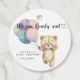 Teddybeer ballonnen - we kunnen nauwelijks wachten bedankjes labels