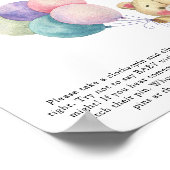 Teddybeer ballonnen - Zeg niet baby Poster (Hoek)