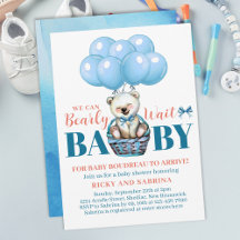 Teddybeer Barly daar blauw Baby shower