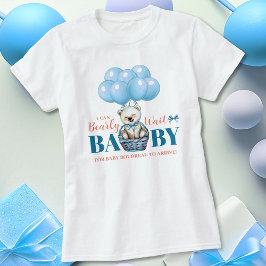 Teddybeer Barly daar blauw Baby shower T-shirt