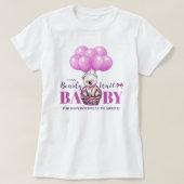 Teddybeer Barly Daar Roze Baby shower T-shirt (Design voorkant)