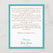 Teddybeer bearly wacht baby shower dank u (Achterkant)