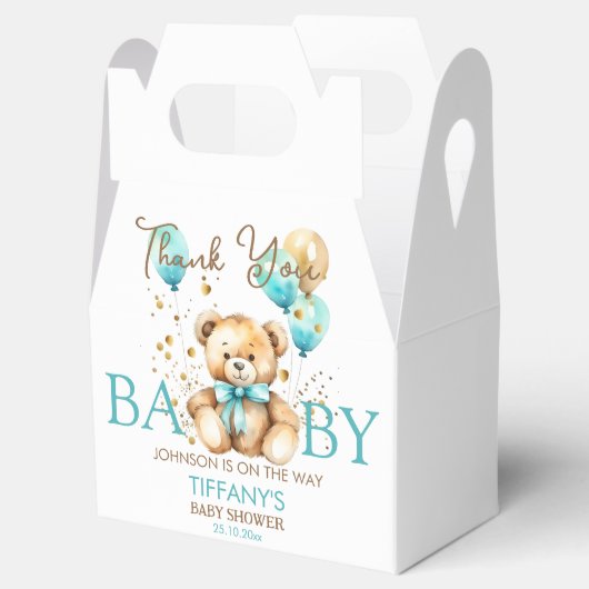 Teddybeer bearly wacht baby shower dank u bedankdoosjes (Geopend)