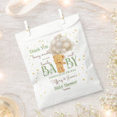 Teddybeer bearly wacht groen bruin baby shower bedankzakje (Geknipt)