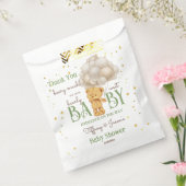 Teddybeer bearly wacht groen bruin baby shower bedankzakje (Gezegeld)