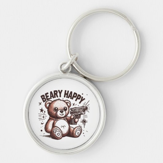 Teddybeer Beary Blij Sleutelhanger (Voorkant)