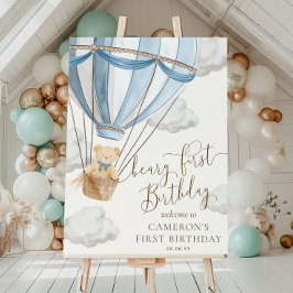 Teddybeer Beary eerste verjaardag welkomstbord Poster