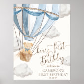 Teddybeer Beary eerste verjaardag welkomstbord Poster (Voorkant)