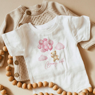 Teddybeer beary schattig roze meisje baby shower romper