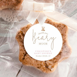Teddybeer Bedankt Baby Shower Ronde Sticker