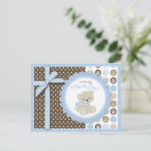 Teddybeer bedankt Briefkaart (Staand voorkant)