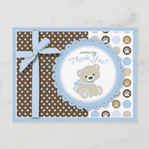 Teddybeer bedankt Briefkaart