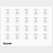 Teddybeer bedankt ronde sticker (Vel)