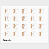 Teddybeer bedankt ronde sticker (Vel)