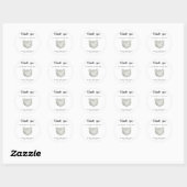 Teddybeer bedankt ronde sticker (Vel)