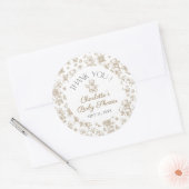 Teddybeer beige neutraal Baby shower bedankt Ronde Sticker (Envelop)