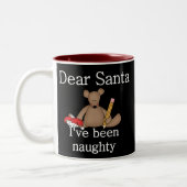 Teddybeer Beste Kerstman Kerstmis Tweekleurige Koffiemok (Links)