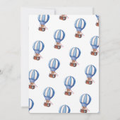 Teddybeer Blauw 1e verjaardag uitnodiging (Achterkant)