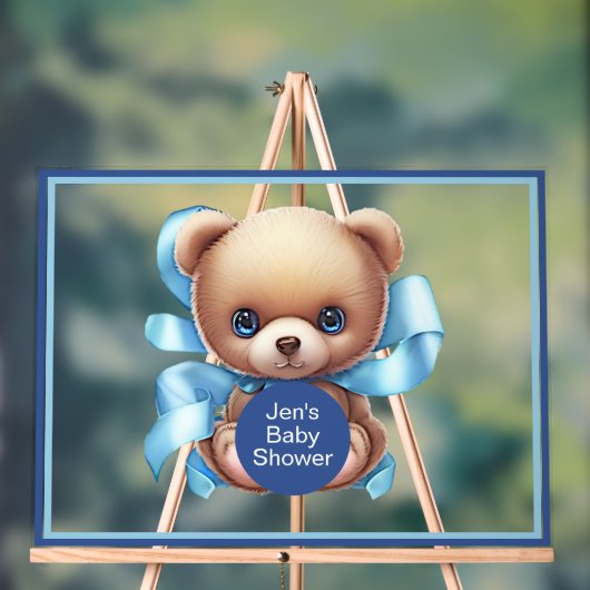 Teddybeer blauw Baby shower acryl teken Acryl Bord (Neutraal)