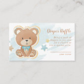 Teddybeer Blauw Baby showers luier Raffle Informatiekaartje (Voorkant)