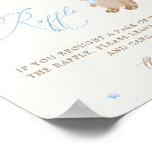 Teddybeer Blauw Baby showers luier Raffle Poster (Hoek)