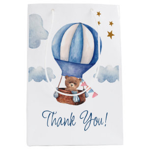 Teddybeer Blauw Bedankt Medium Cadeauzakje