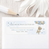Teddybeer Blauw Boek Geschonken Door Etiket (Insitu)