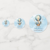 Teddybeer blauw bruin ivoor hete lucht ballon jong confetti (Achterkanten)