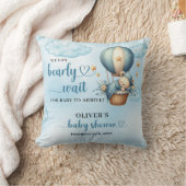 Teddybeer blauw bruin ivoor hete lucht ballon jong kussen (Deken)