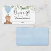 Teddybeer blauw groen jongen douche luier loterij informatiekaartje (Voorkant / Achterkant)