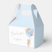 Teddybeer Blauw Tan Ballonnen Baby shower Favor Bo Bedankdoosjes (Voorkant Zijde)