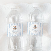 Teddybeer blauw waterfles etiket