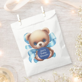 Teddybeer Blauwe Baby Shower Bedankzakje