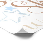 Teddybeer Blauwe Baby Shower Welkomstbord Poster (Hoek)