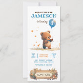 Teddybeer blauwe ballon Beary eerste verjaardag Kaart (Voorkant)