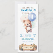 Teddybeer blauwe ballon Beary eerste verjaardag Kaart (Voorkant)