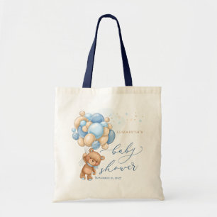 Teddybeer Blauwe Ballonnen Canvas tas