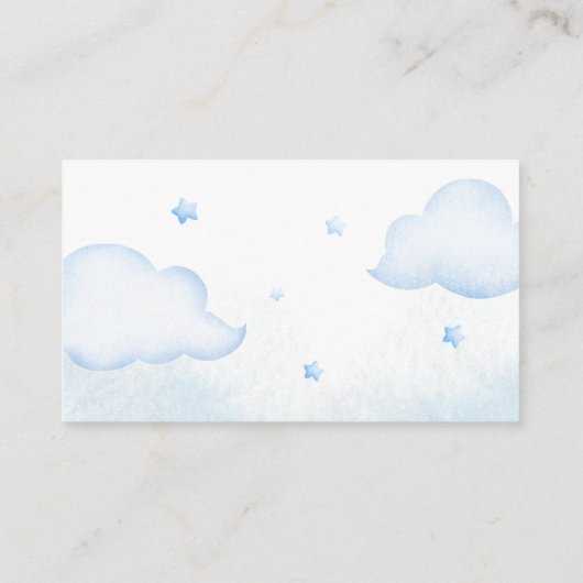 Teddybeer Blauwe Ballonnen Display Douche Informatiekaartje (Achterkant)