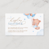 Teddybeer Blauwe Ballonnen Display Douche Informatiekaartje (Voorkant)