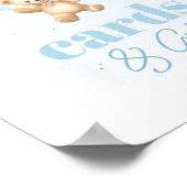 Teddybeer blauwe ballonnen Kaarten en geschenken Poster (Hoek)