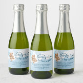 Teddybeer Blauwe Ballonnen Mini Mousserende Wijn L Sparkling Wijnetiket (Flessen)