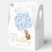 Teddybeer Blauwe Ballonnen Verjaardagsfeestje Bedankdoosjes (Geopend)