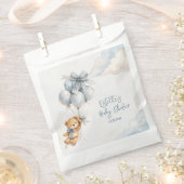 Teddybeer Blauwe Ballonnen Wolken Baby Jongen Bedankzakje (Geknipt)