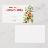 Teddybeer blauwe bloemen Hoe groot is mama's buik Informatiekaartje (Voorkant / Achterkant)