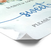 Teddybeer blauwe bloemensalie groene baby's zijn z poster (Hoek)