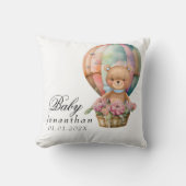 Teddybeer Blauwe Heet Luchtballon Baby Worp Kussen (Voorkant)